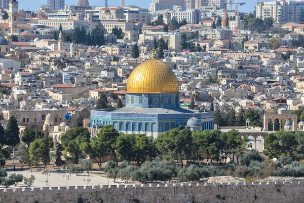 Jeruzalem Oude Stad met Olijfberg. — Stockfoto