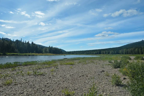 Foreste della Vergine Komi, il fiume Shchugor . — Foto Stock