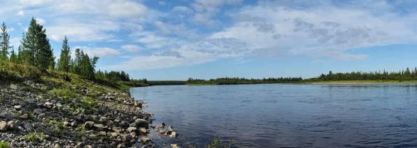 Panoramic river landscape. — Stock Photo, Image