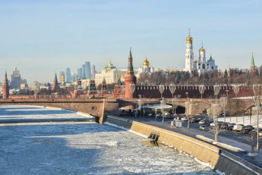 Moskova Kremlin manzarası. Rusya 'nın başkenti..