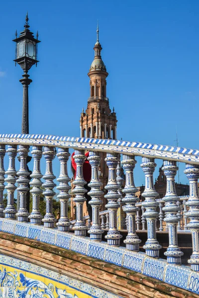 Piazza Spagna Siviglia Attrazione Nella Capitale Della Regione Spagnola Dell — Foto Stock