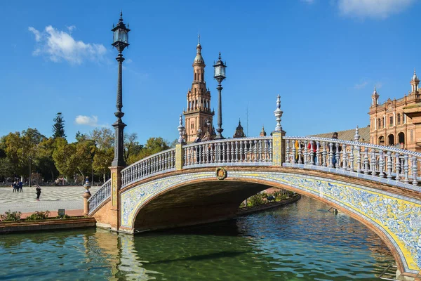 Praça Espanha Sevilha Atração Capital Região Espanhola Andaluzia — Fotografia de Stock