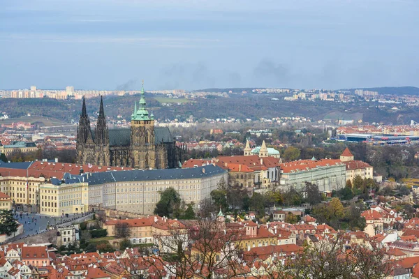 Randonnée Pédestre Automne Prague Paysage Urbain Capitale République Tchèque — Photo