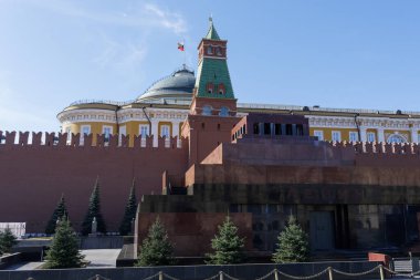 Moskova Kremlin ve Kızıl Meydan. Mart ayı sonunda Rus başkentinin merkezi..