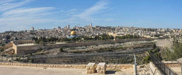 Panorama Old City Jerusalem View Temple Mount Mount Olives — Stock Photo, Image