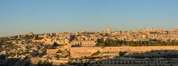 Panorama Starego Miasta Jerozolimie Widok Górę Świątynną Góry Oliwnej — Zdjęcie stockowe