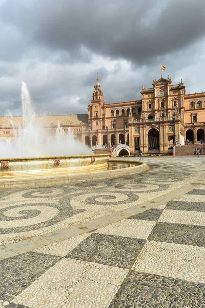 Praça Espanha Sevilha Marco Arquitetônico Capital Andaluzia — Fotografia de Stock