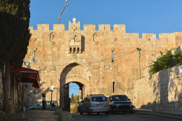 Puerta Del León Jerusalén Puerta Este Muralla Ciudad Vieja Jerusalén —  Fotos de Stock