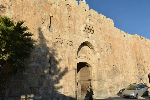 Puerta Del León Jerusalén Puerta Este Muralla Ciudad Vieja Jerusalén —  Fotos de Stock