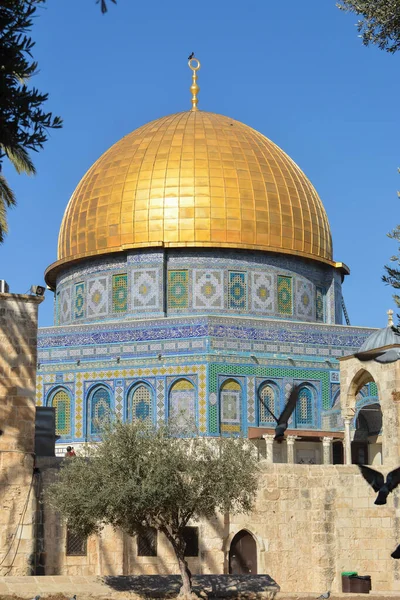 Cupola Della Moschea Della Roccia Gerusalemme Edificio Dominante Nella Città — Foto Stock