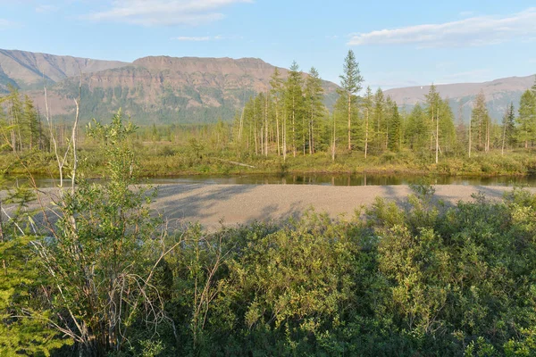 Góry Płaskowyżu Putorana Letni Krajobraz Północy Syberii — Zdjęcie stockowe
