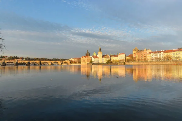 Karelsbrug Vltava Praag Stadslandschap Van Tsjechische Hoofdstad — Stockfoto