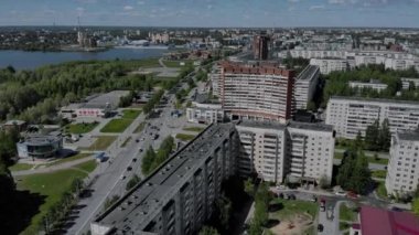 Yoshkar-Ola şehri havadan görünüyor.
