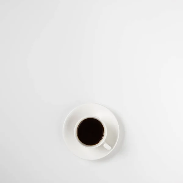 Kávé Csésze Eszpresszó Elvont Fehér Háttér Elszigetelt Van Hely Szövegnek — Stock Fotó