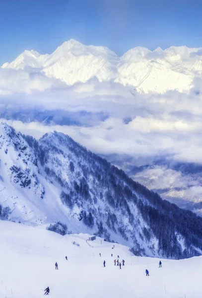 Skigebiet Krasnaja Poljana Sotschi Stockbild