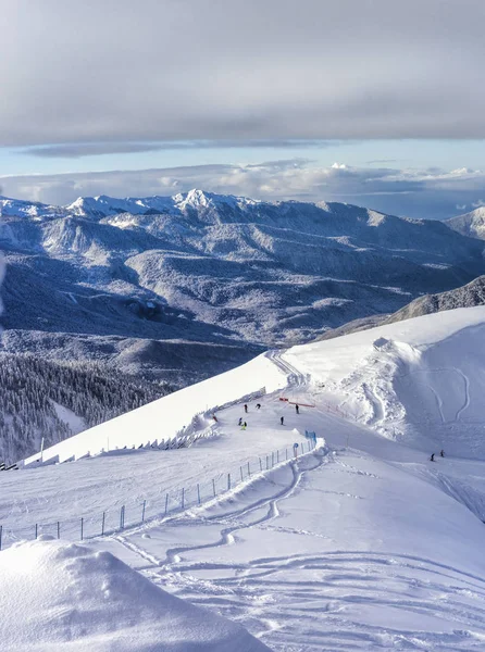 Skigebiet Krasnaja Poljana Sotschi Stockbild