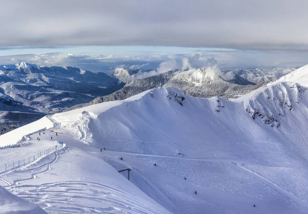 Skigebiet Krasnaja Poljana Sotschi Stockbild