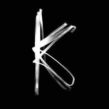 Alfabe lamba ile yazılmış. K harfi