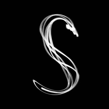 Alfabe lamba ile yazılmış. S harfi