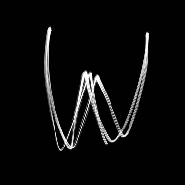 Alfabe lamba ile yazılmış. Harf W