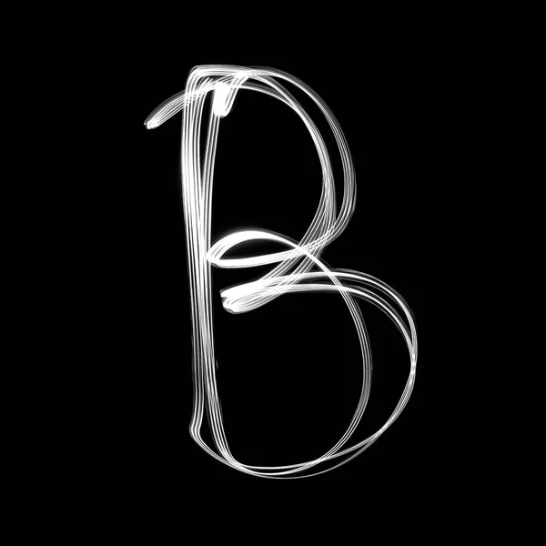 Alphabet written with lamp. Letter B — Stock Photo, Image