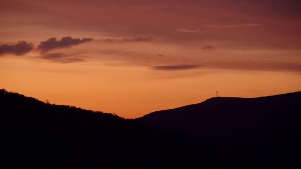 Vacker Solnedgång Himmel Och Moln Kvällen — Stockvideo