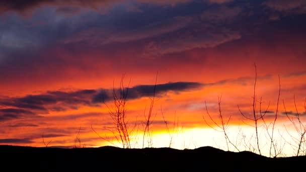 Piękny Zachód Słońca Niebo Chmury Wieczorem Ruchu — Wideo stockowe