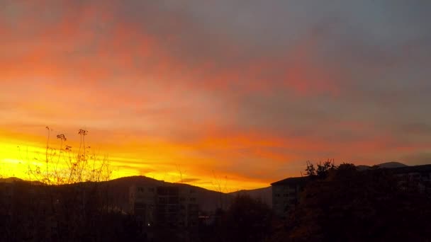 Atardecer Lapso Tiempo Sobre Ciudad — Vídeos de Stock