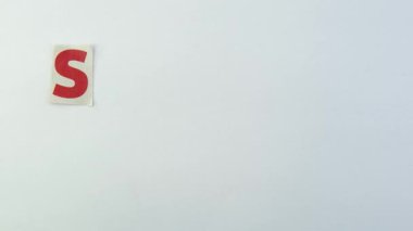 Kağıt harflerle Sars kelimesinin bestelenmesi