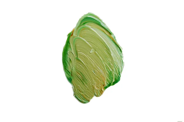 Καλλιτέχνης Ελαιογραφία Κηλίδα Closeup Αφηρημένη Πράσινο Κίτρινο Φόντο — Φωτογραφία Αρχείου