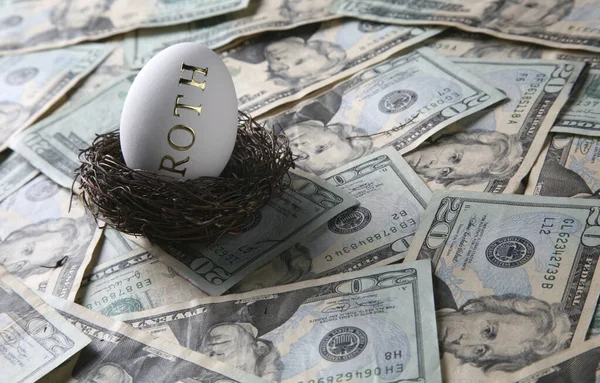 Concepto Dinero Huevos Nido Para Jubilación Ahorros Planificación Financiera —  Fotos de Stock