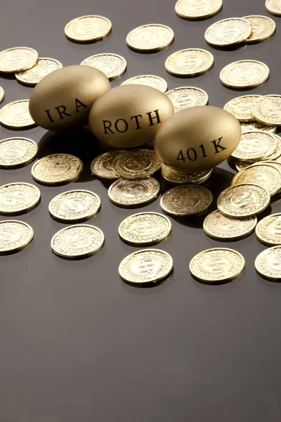 Money and nest eggs concept for retirement, savings, and financial planning