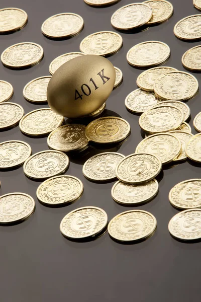 Conceito Dinheiro Ovos Ninho Para Aposentadoria Economia Planejamento Financeiro — Fotografia de Stock
