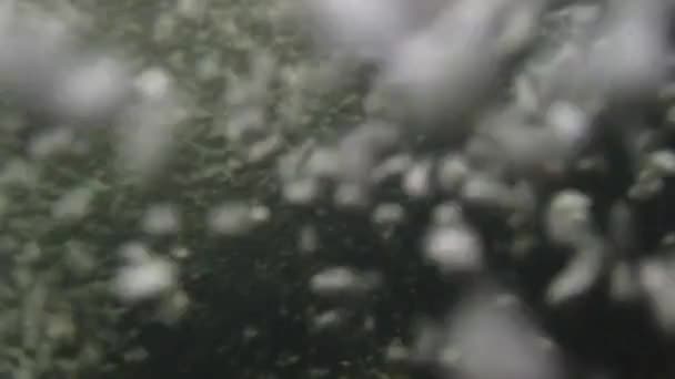 Bulles sous-marines sur une cascade de cours d'eau rapide. éclaboussures de rivière bulles 