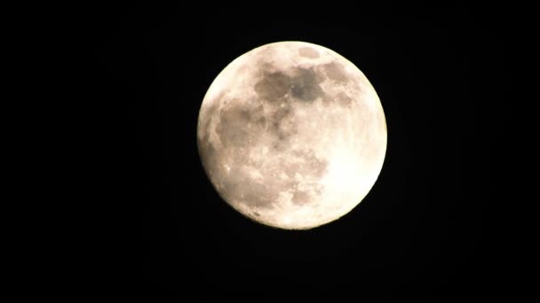 Luna Llena Noche Nublada Oscura Nubes Pasando Por Luna Tiro — Vídeos de Stock