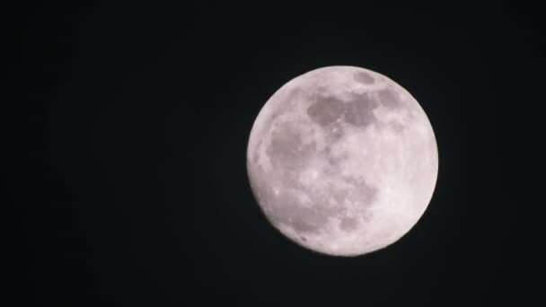 Fullmåne Mörk Mulen Natt Moln Passerar Månen Realtid Skott — Stockvideo