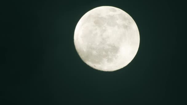 Luna Llena Noche Nublada Oscura Nubes Pasando Por Luna Tiro — Vídeos de Stock