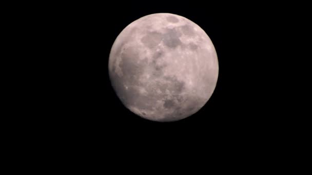 Luna Llena Noche Nublada Oscura Nubes Pasando Por Luna Tiro — Vídeo de stock