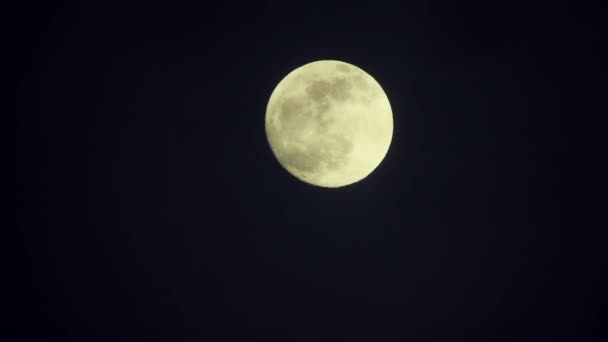 Luna Llena Noche Nublada Oscura Nubes Que Pasan Por Luna — Vídeo de stock