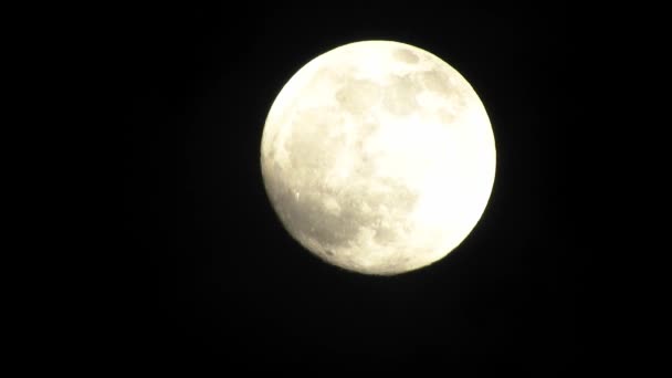 Luna Llena Noche Nublada Oscura Nubes Que Pasan Por Luna — Vídeos de Stock