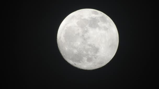 Pleine Lune Par Nuit Nuageuse Nuages Passant Par Lune Tir — Video