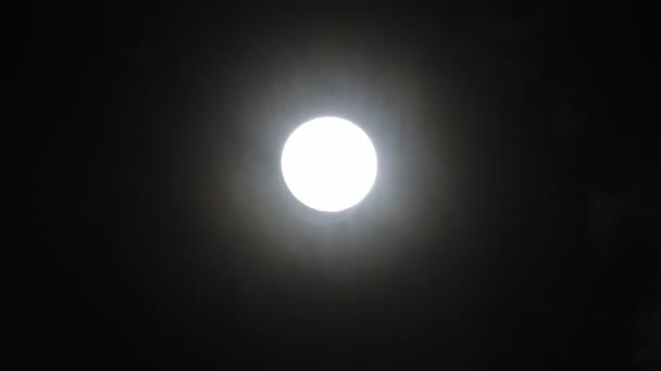Pleine Lune Par Nuit Nuageuse Nuages Passant Par Lune Tir — Video