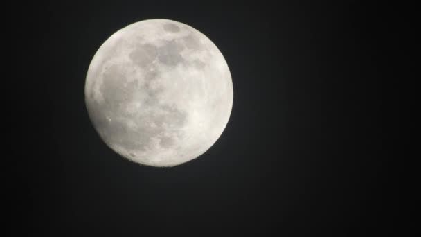 Pełnia Księżyca Ciemną Pochmurną Noc Chmury Przechodzące Przez Księżyc Strzał — Wideo stockowe