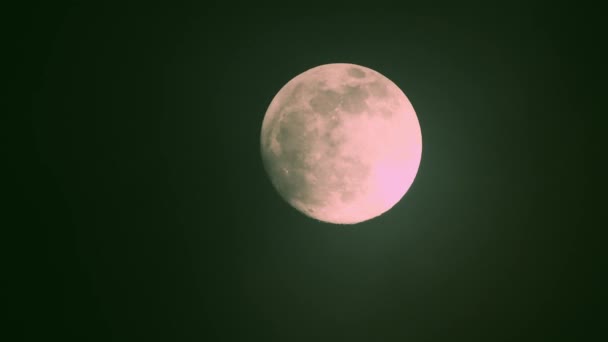 Lua Cheia Noite Escura Nublada Nuvens Passando Pela Lua Tiro — Vídeo de Stock