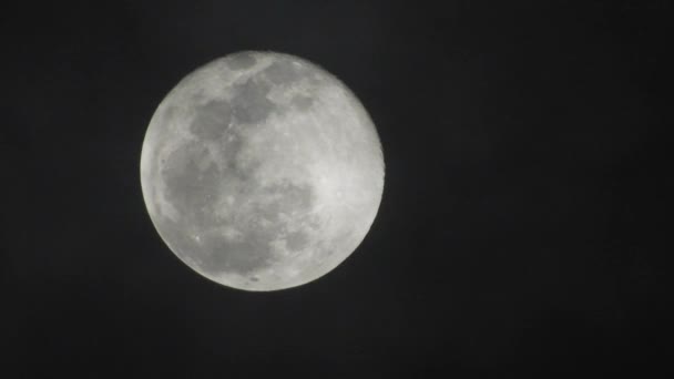 Luna Llena Noche Nublada Oscura Nubes Que Pasan Por Luna — Vídeos de Stock