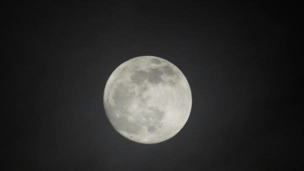 Luna Llena Noche Nublada Oscura Nubes Que Pasan Por Luna — Vídeo de stock