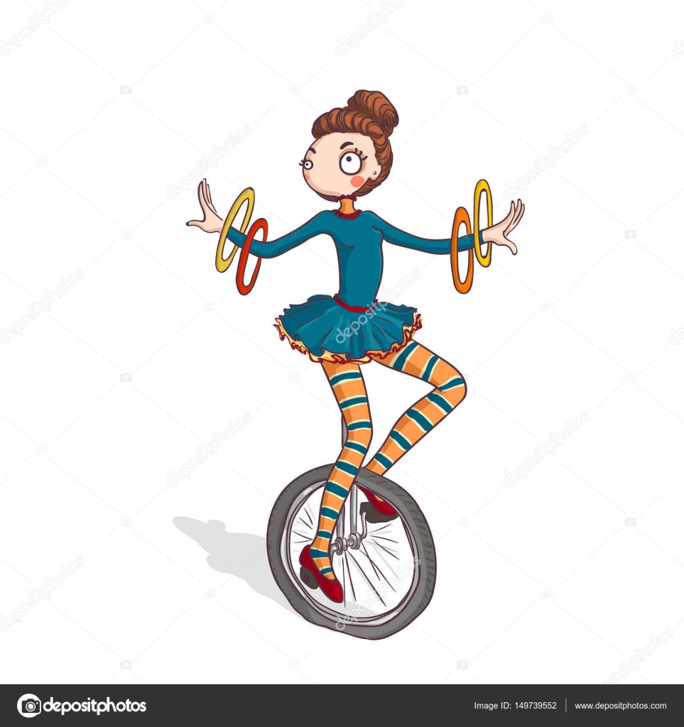 Girl is riding unicycle. Stock Vector Image by ©Salvadorova #149739552 Girl is riding unicycle. Stock Vector Image by ©Salvadorova #149739552
