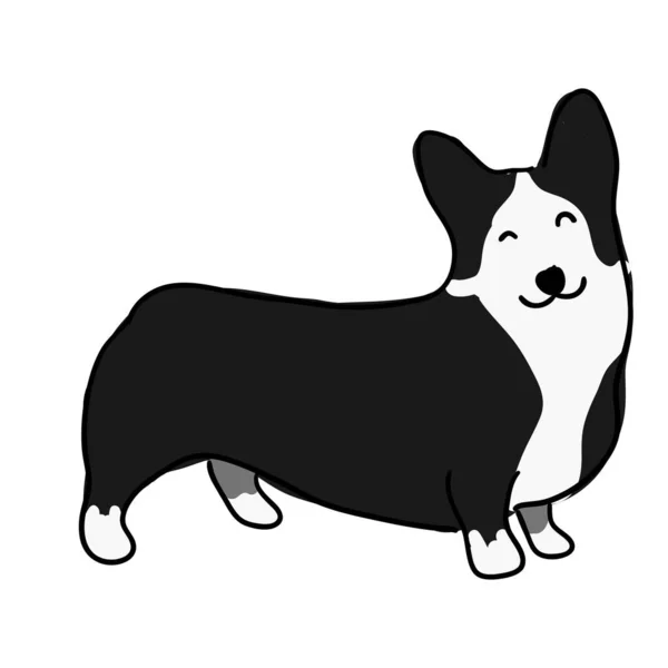 Ilustración Para Niños Precioso Jengibre Perro Peludo Razas Corgi Galés — Archivo Imágenes Vectoriales