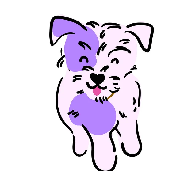 子供向けイラスト ポメラニアの品種の甘い犬 犬の毛の世話をしなさい ウールのコラボレーション 珍しい犬の色 — ストックベクタ