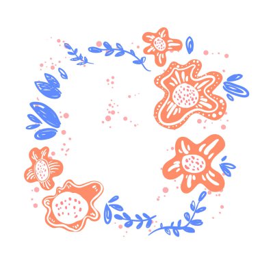 Çiçekli el çizimi renksiz desen. Tekstil eskizi, arka plan, ambalaj kağıdı tasarımı çiçekler, bitki yaprakları çizgi film dokusu. Ev bitkileri İskandinav tarzı çizimler.